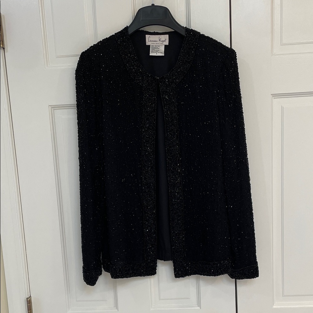 VINTAGE BLACK BEADED EVENING JACKET